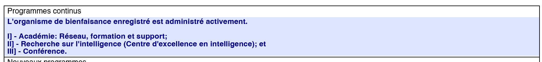 Extrait : Programmes continus — Académie, Recherche, Conférence